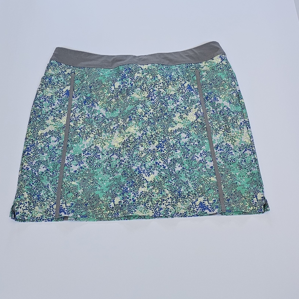 adidas Ultimate Adistar Printed Skort Blue Green Womens Size L Large Golf Skirt